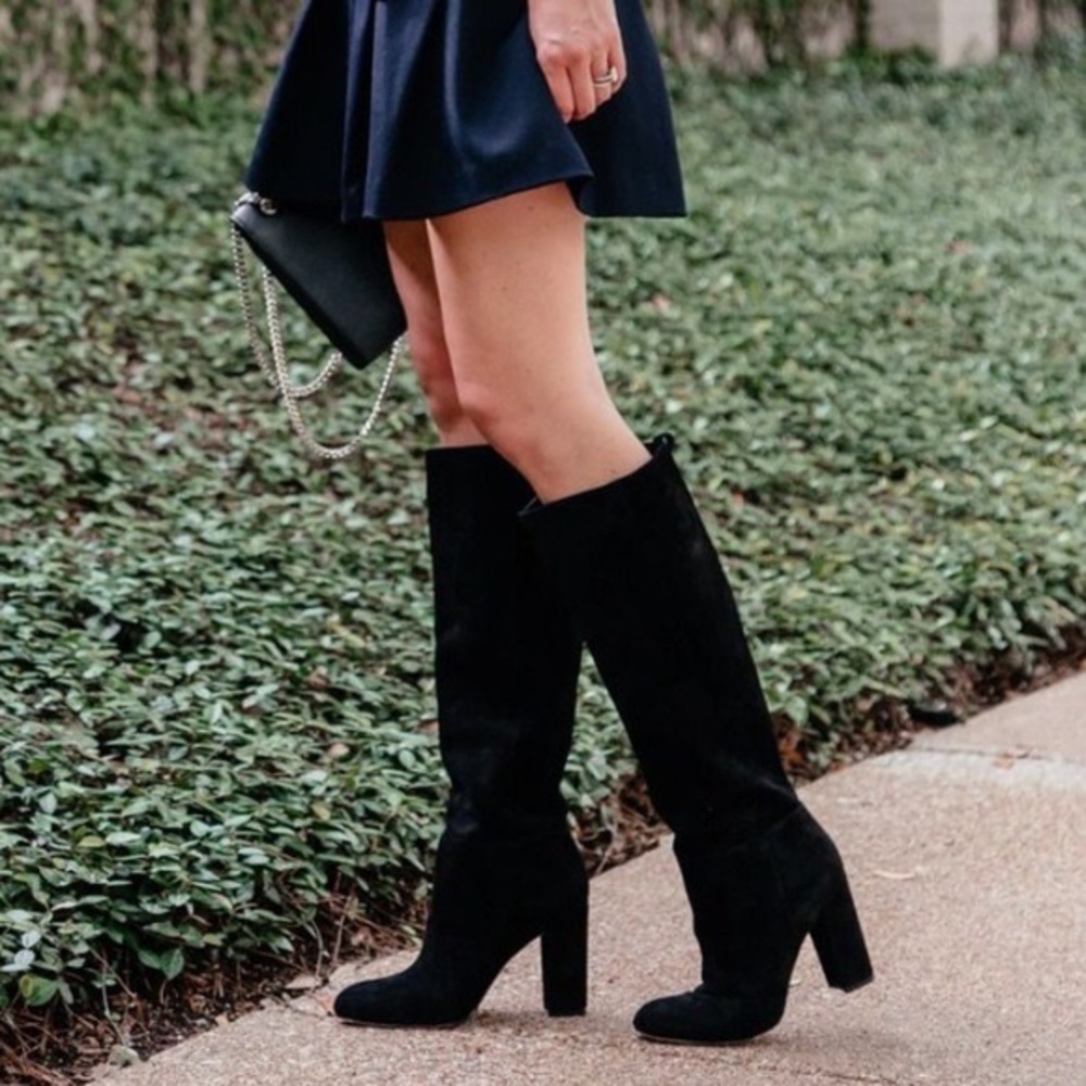 Sam Edelman Black Suede Knee High Caprice Boots